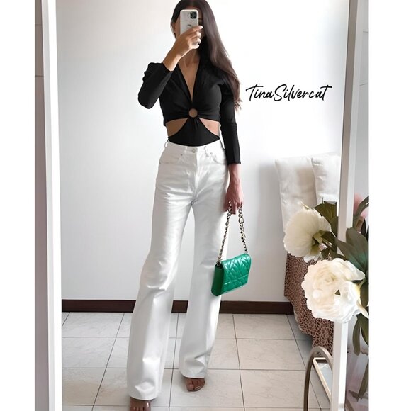 BLOGGER'S FAVE! Zara Black Cut Out Bodysuit Sz L NWOT - Picture 2 of 14